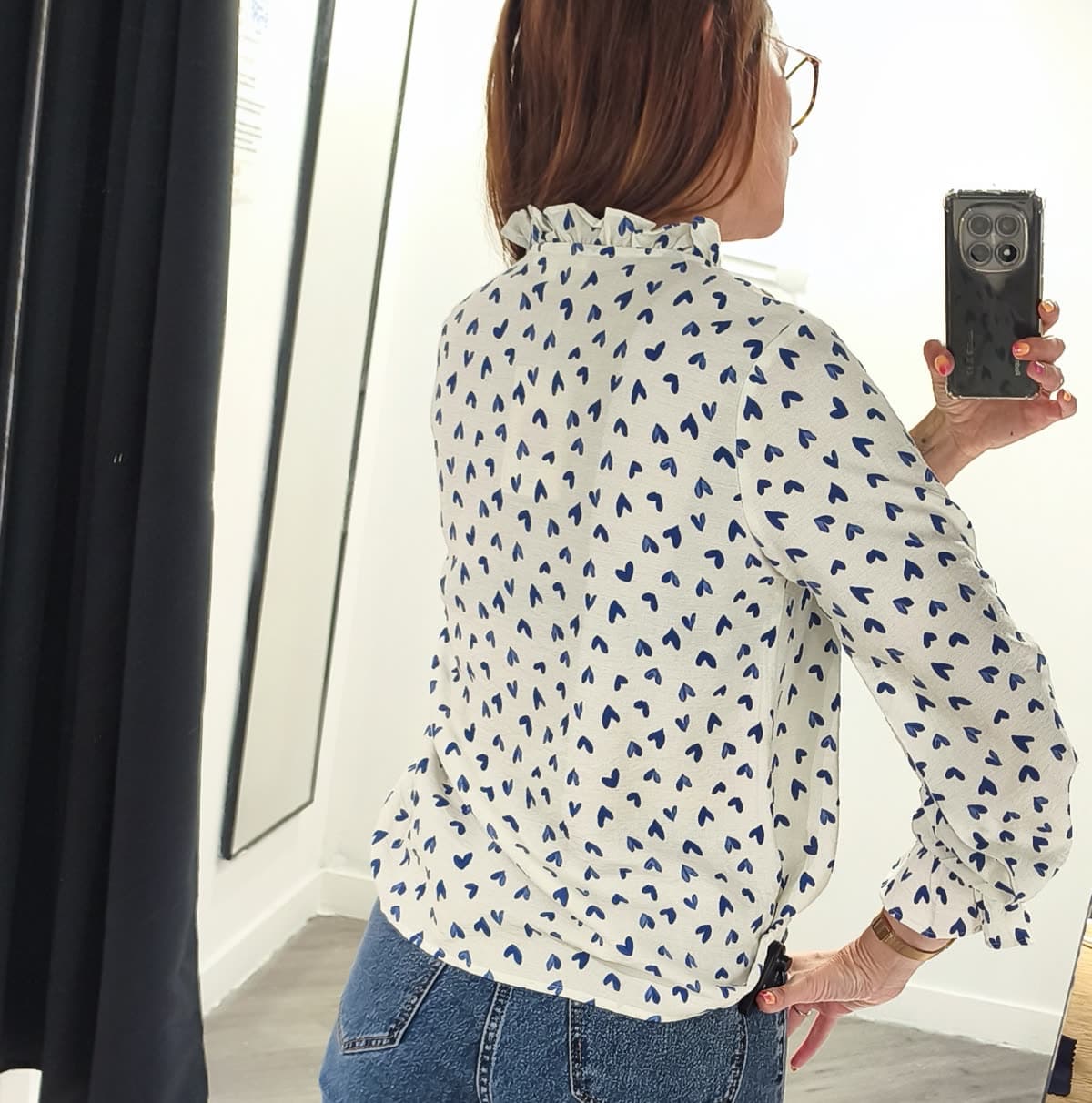 Blouse à cœurs Bleu — vue 3