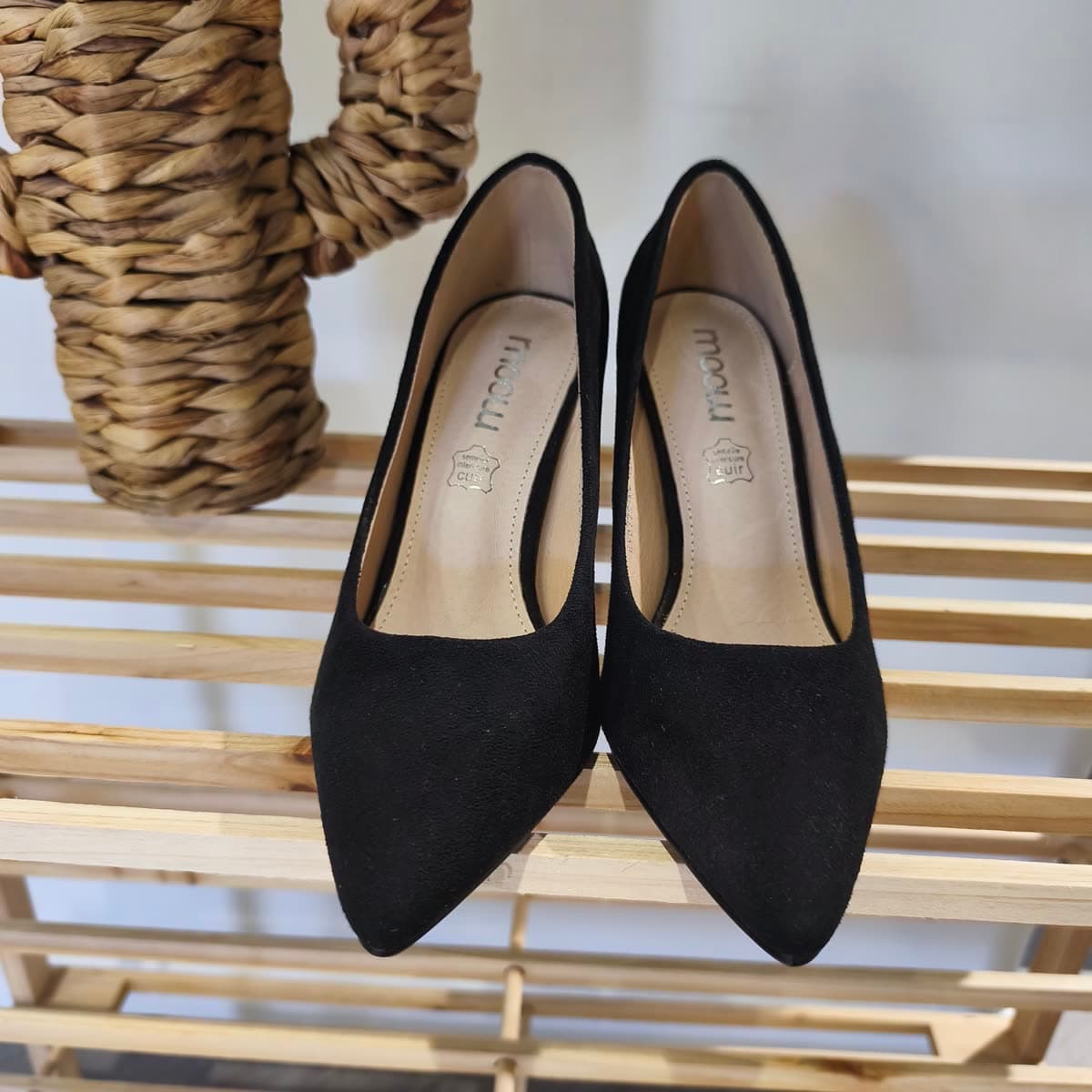 Escarpins noirs talon bloc